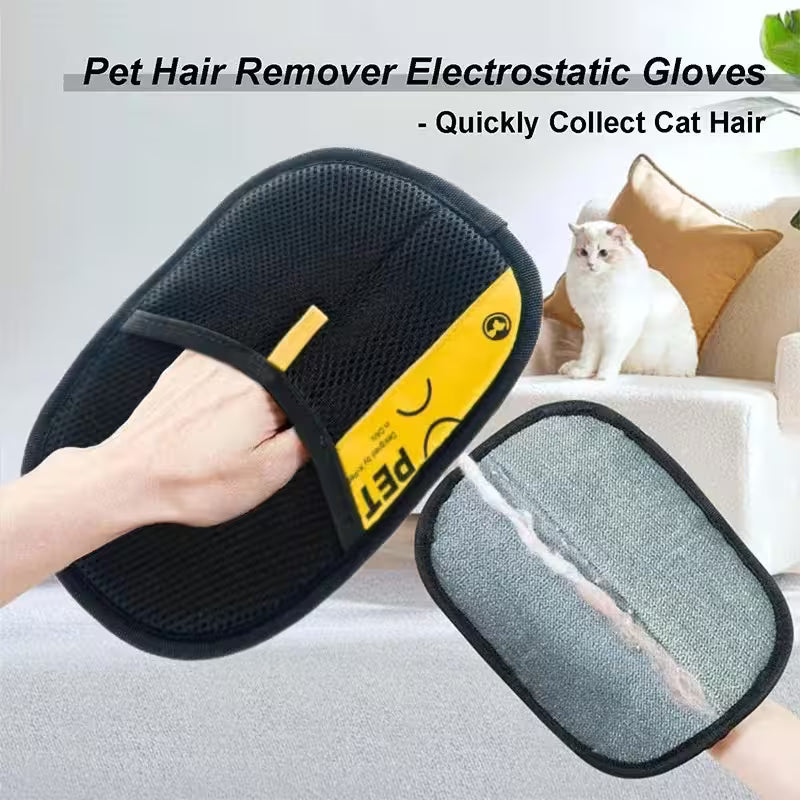 Pet Hair Remover Gloves – Reusable Electrostatic Grooming for Cats & Dogs